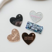 Pendentif coeur 39x45 mm plexiglass - effet miroir - Père[fect] - Gris x1